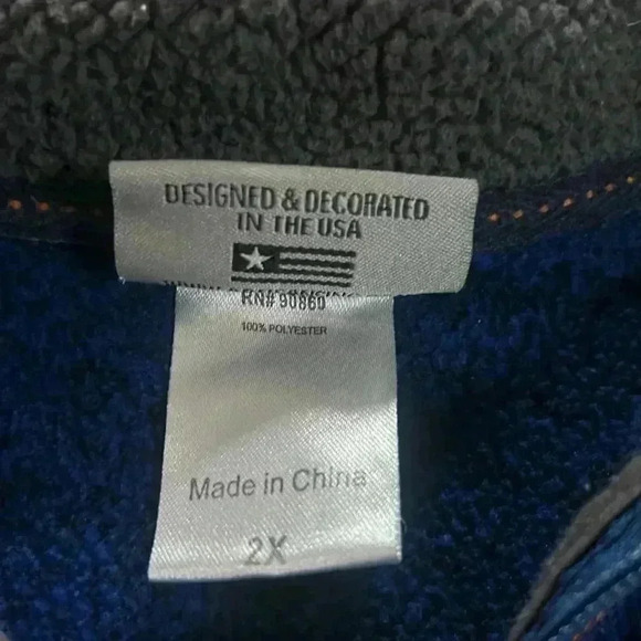 National Wild Turkey Federation Jacket Pullover XXL Men's Blue Fleece 1/4‎ Zip - Picture 4 of 7